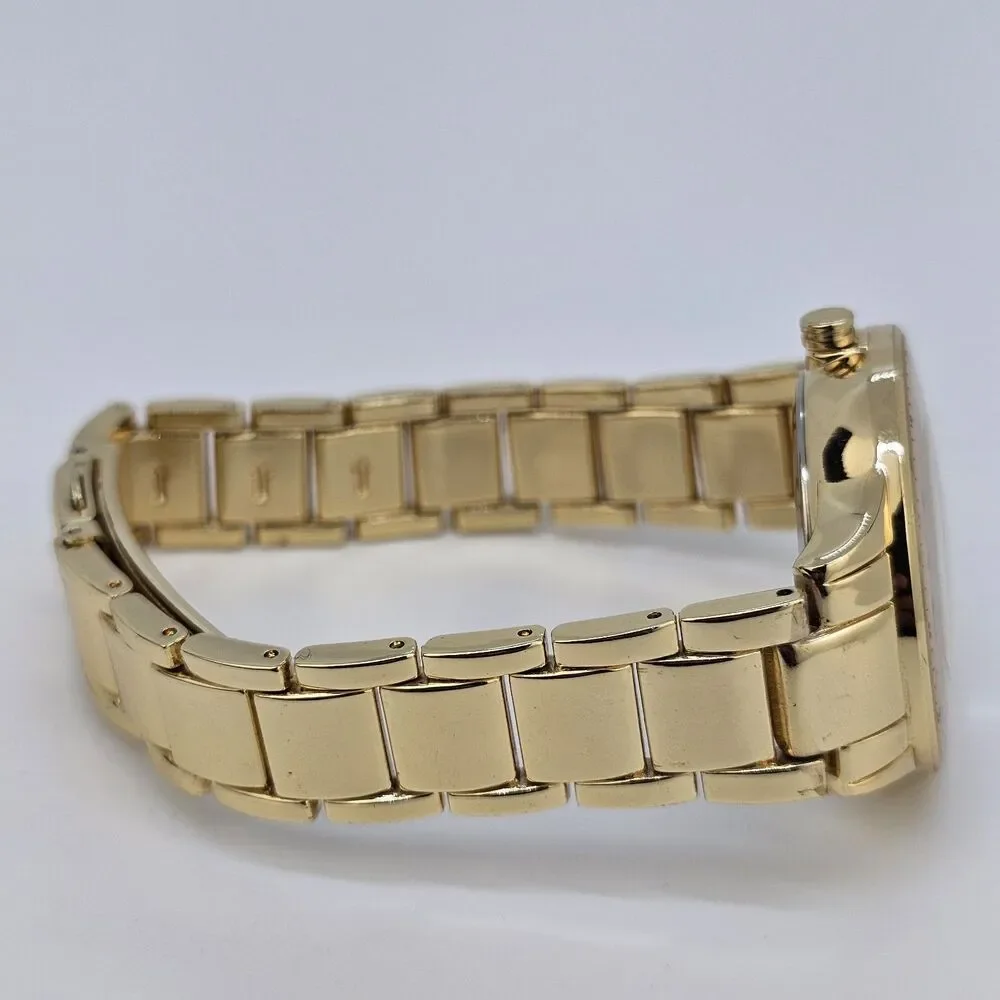 Nine West Women's Watch 35MM Gold Pink Dial Gold Bracelet Band 6.5